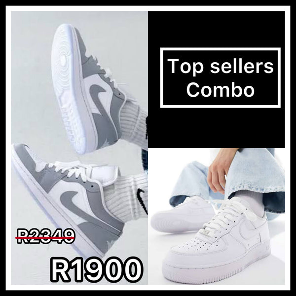 Air Force 1 / Jordan 1 Low "Wolf grey" - Combo